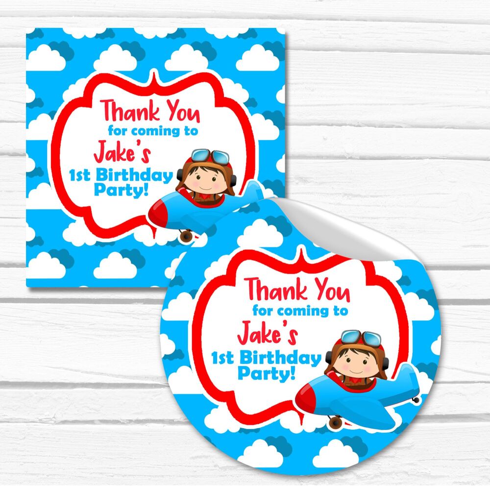 Personalised Stickers Little Pilot Plane A4 Sheet x1