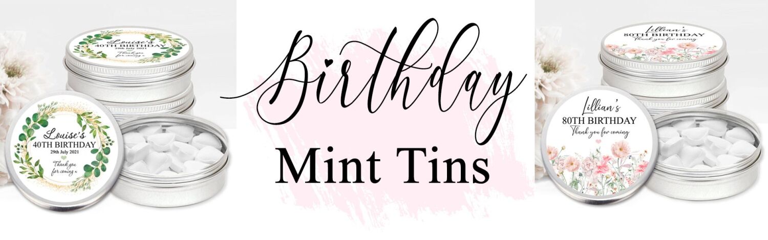 birthday favours mint tins personalised