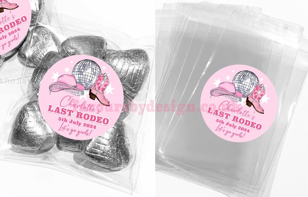 hen party favours sweet bags kits pink last rodeo cowgirls