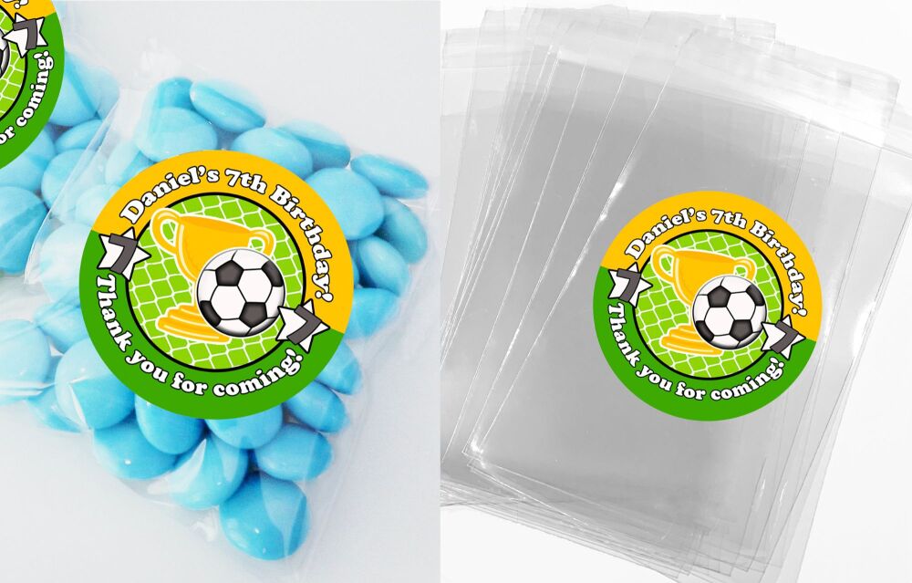 Football Birthday Party Sweet Bags And Stickers x1