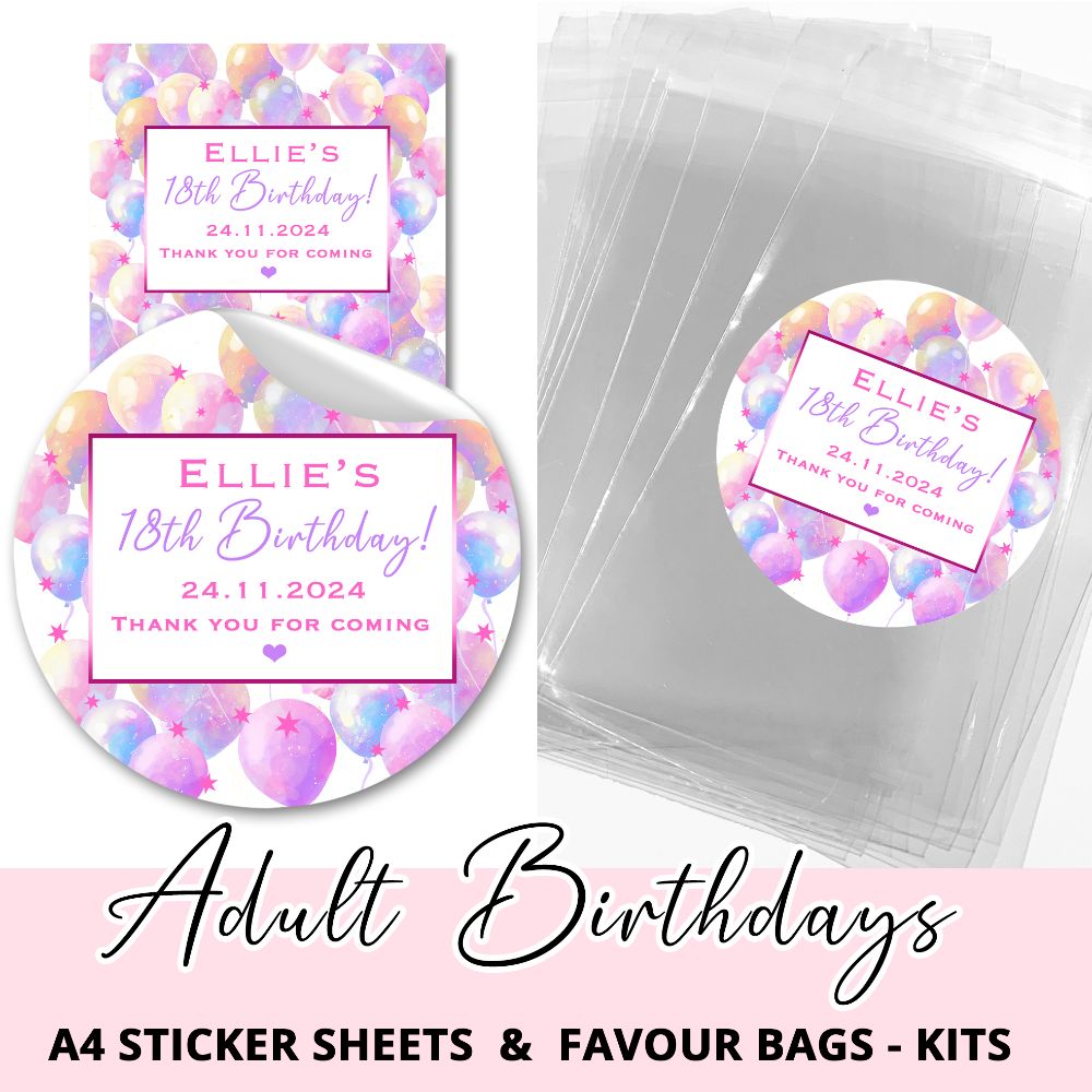 Birthday Party stickers & Favours