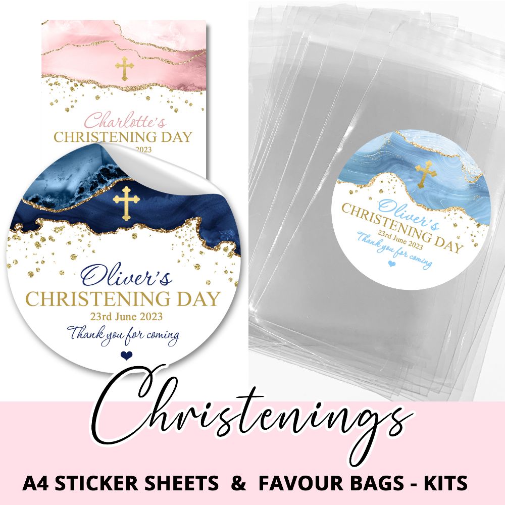 Christening Stickers & Favours