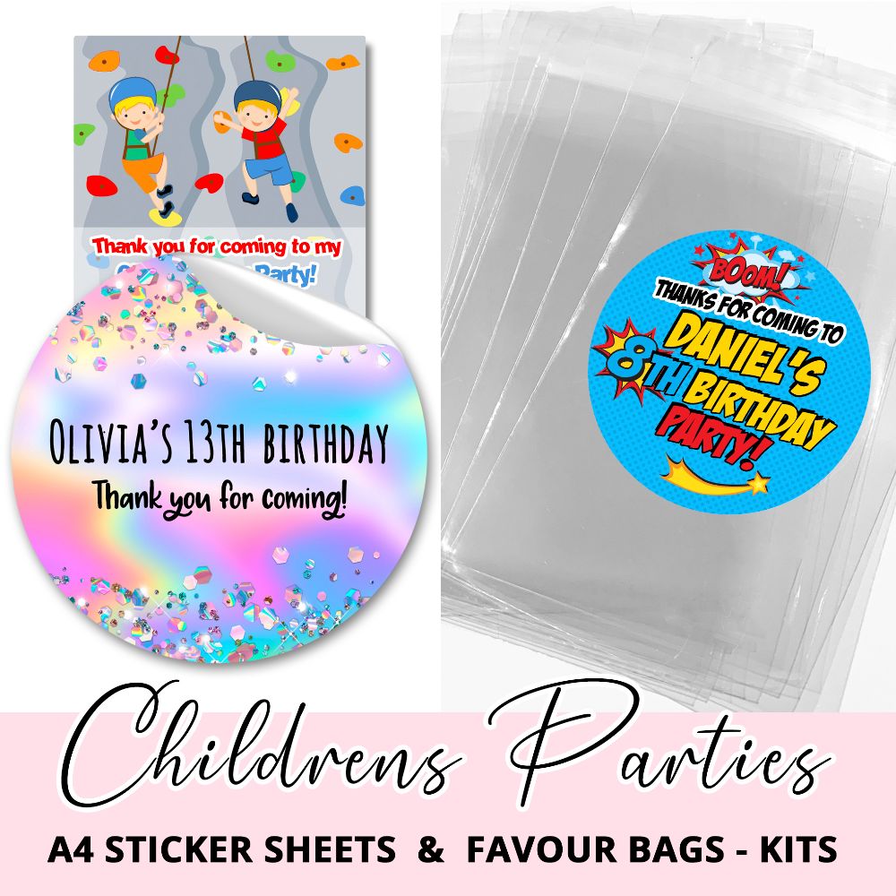 Children's Birthday Party Stickers