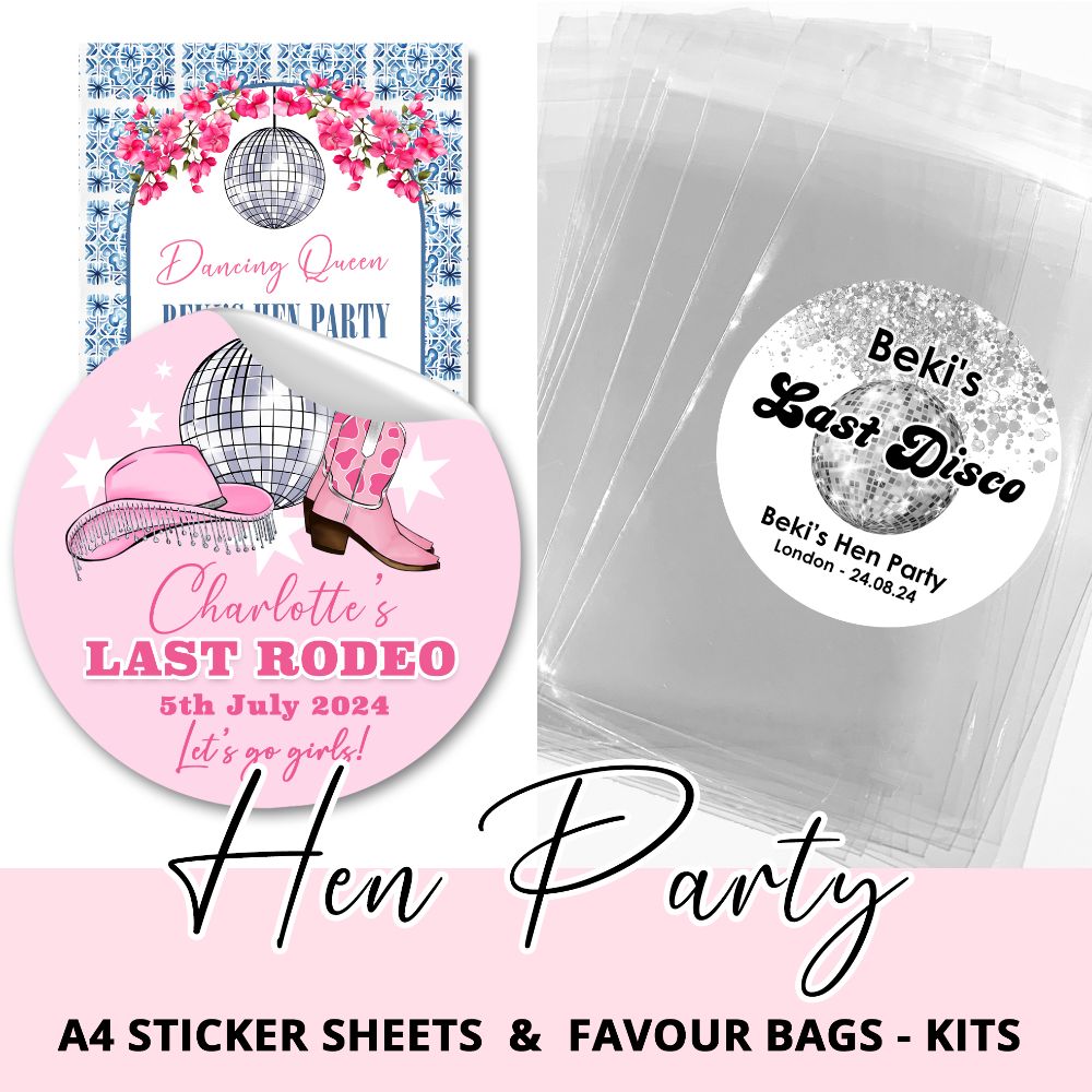Personalised Hen Party Stickers & Favours