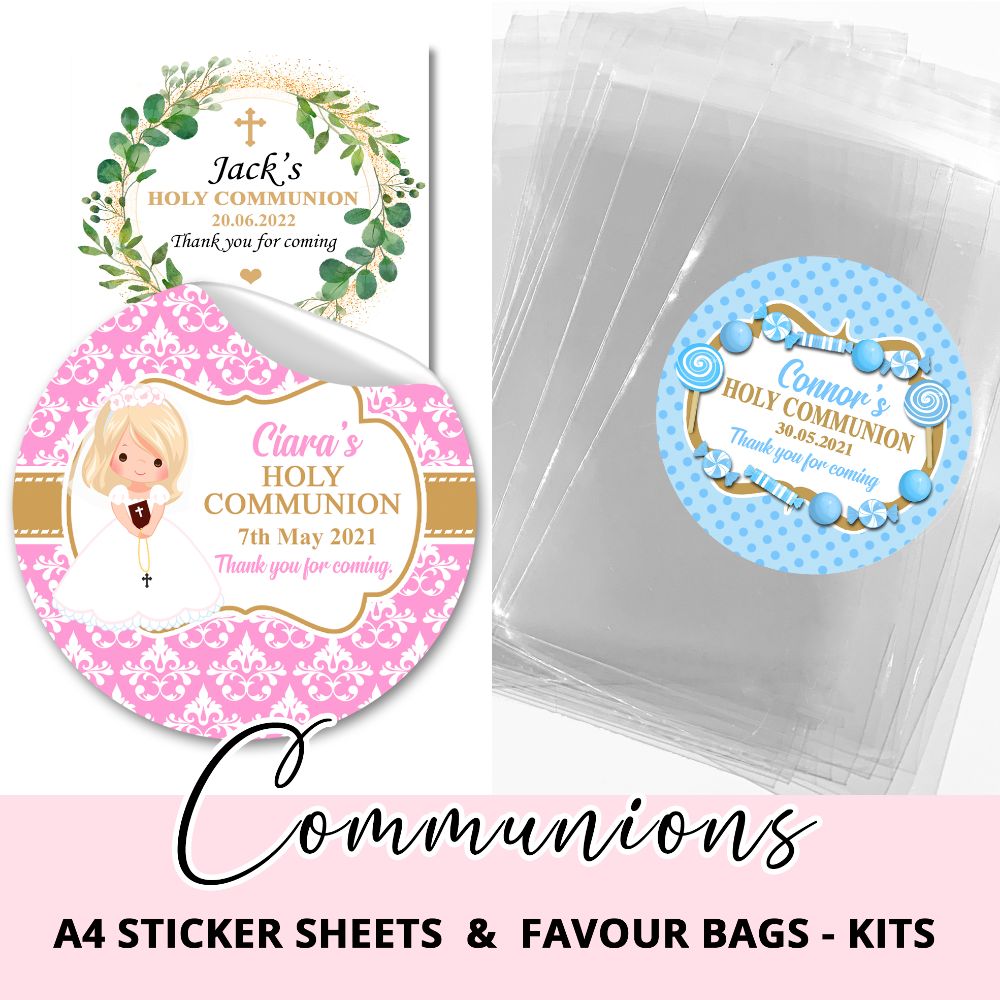 Personalised Communion Stickers & Favours