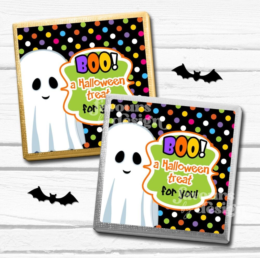 20 x Mini Halloween Chocolates Party Favours -  Boo Treats Ghost