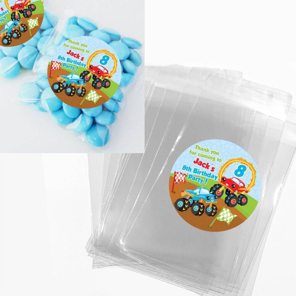 Children's Birthday Party Sweet Bags Kits Monster Trucks x12