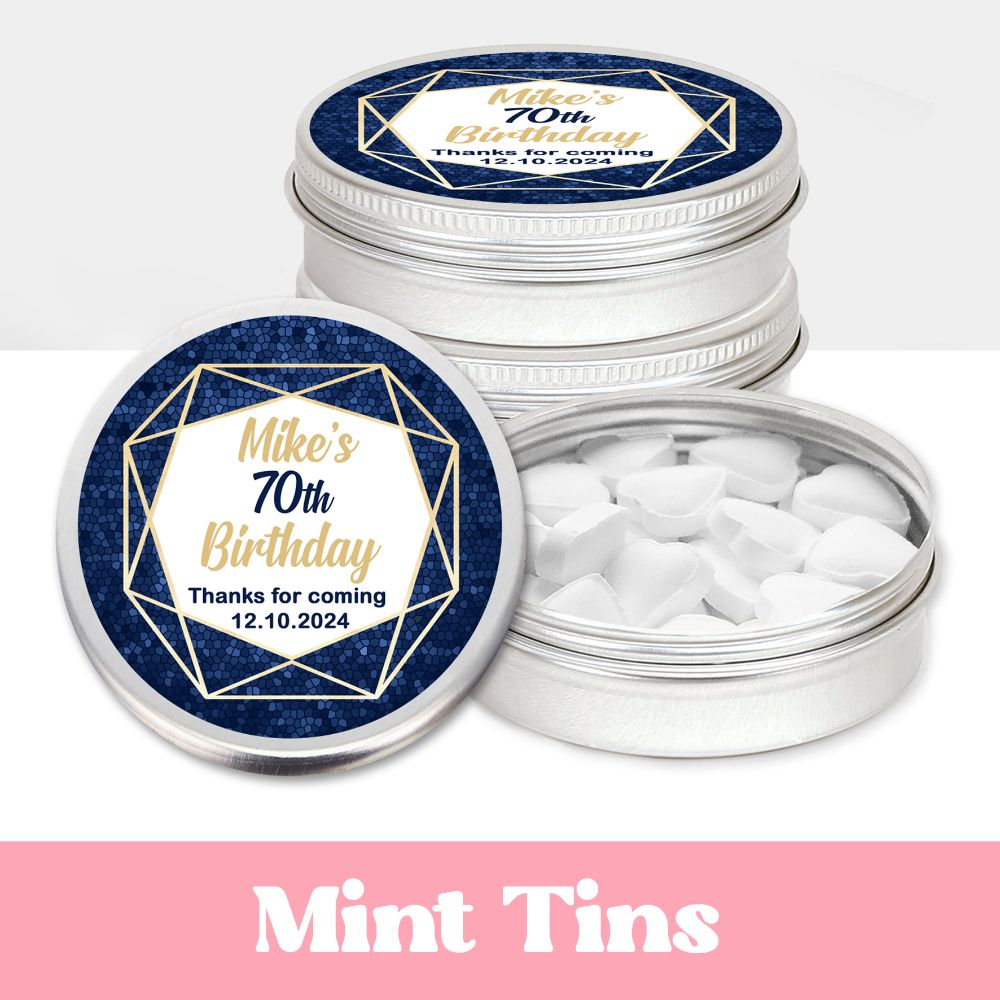 Adult Birthday Party Favours Mint Tins