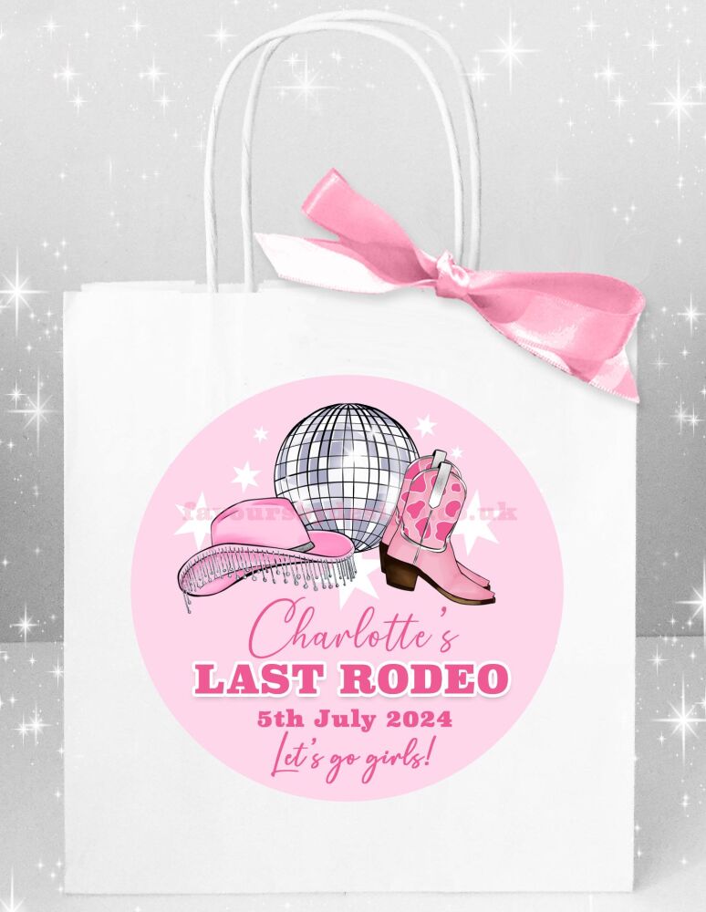 Personalised Hen Do Party Bags Pink Last Rodeo x1