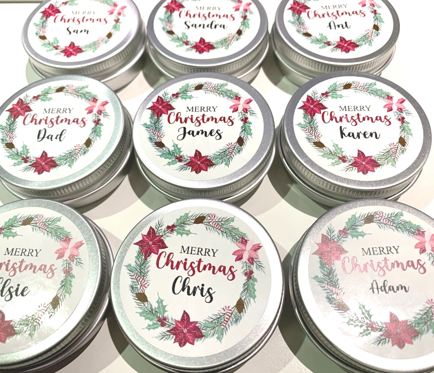 Christmas stocking fillers table favours mint tins