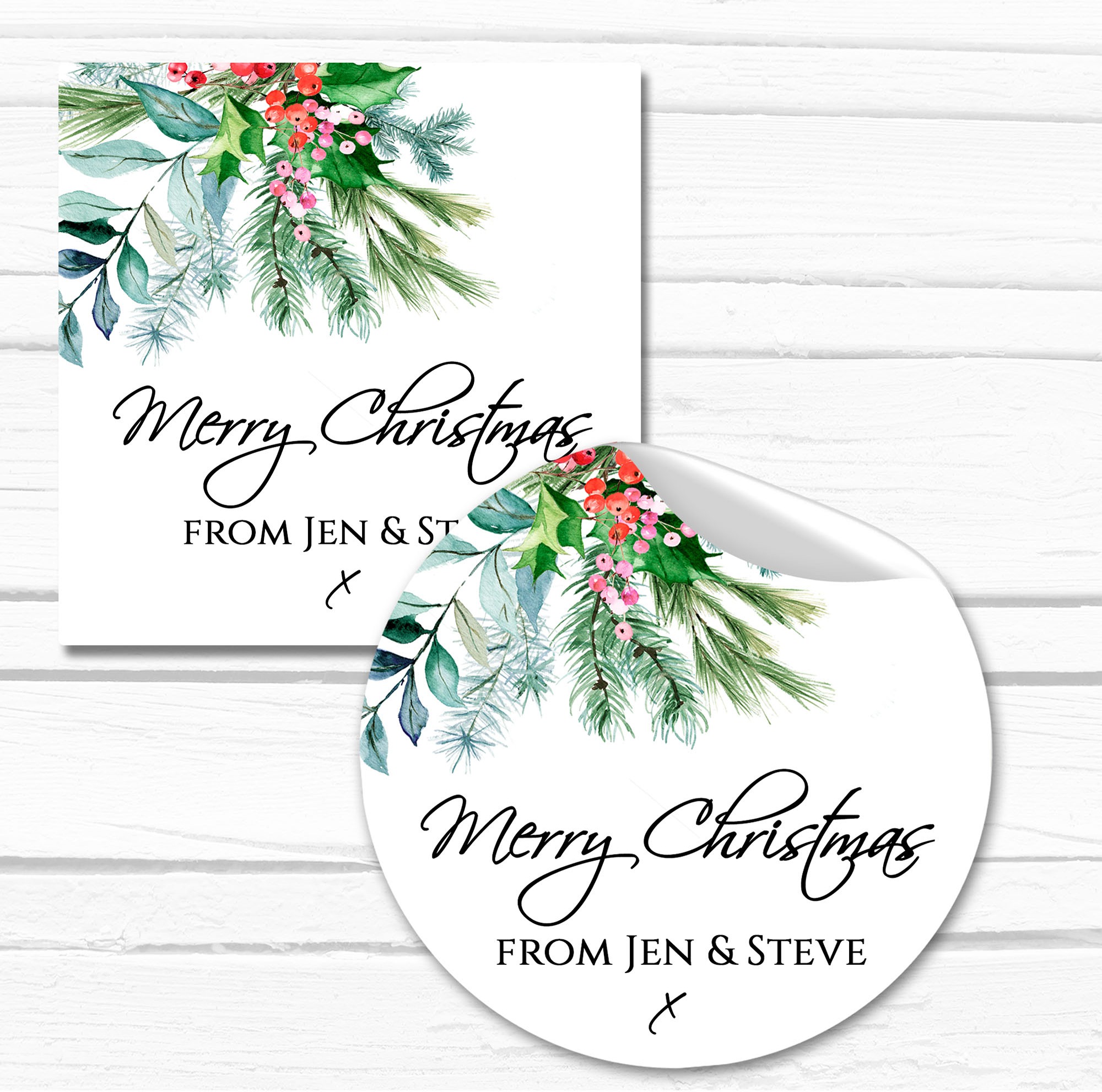 Christmas stickers gift tags labels