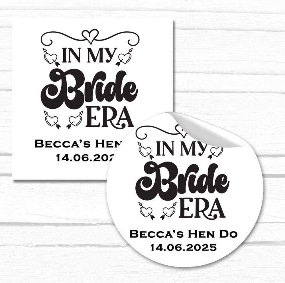 Personalised Hen Party Stickers In My Bride Era