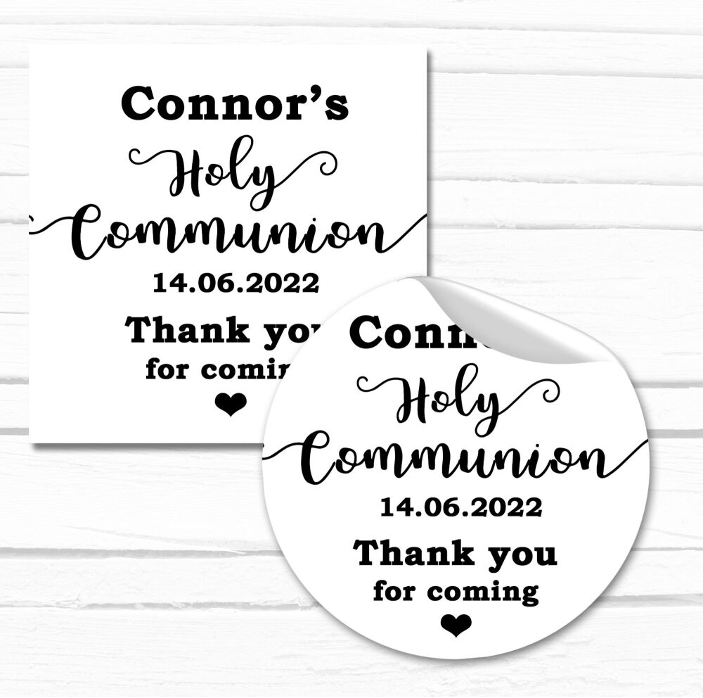 Personalised Holy Communion Stickers - Any Colour Theme