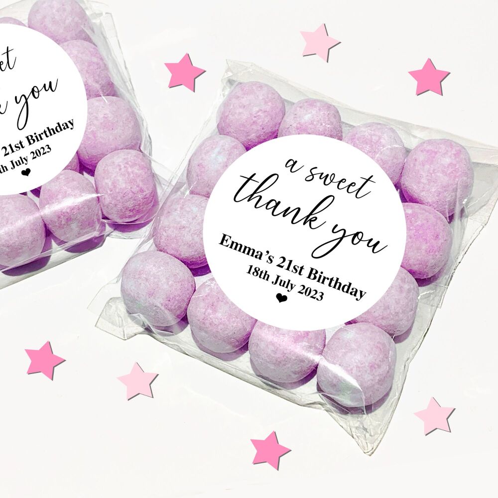 Personalised Birthday Favour Bags With Stickers Kits A Sweet Thank You