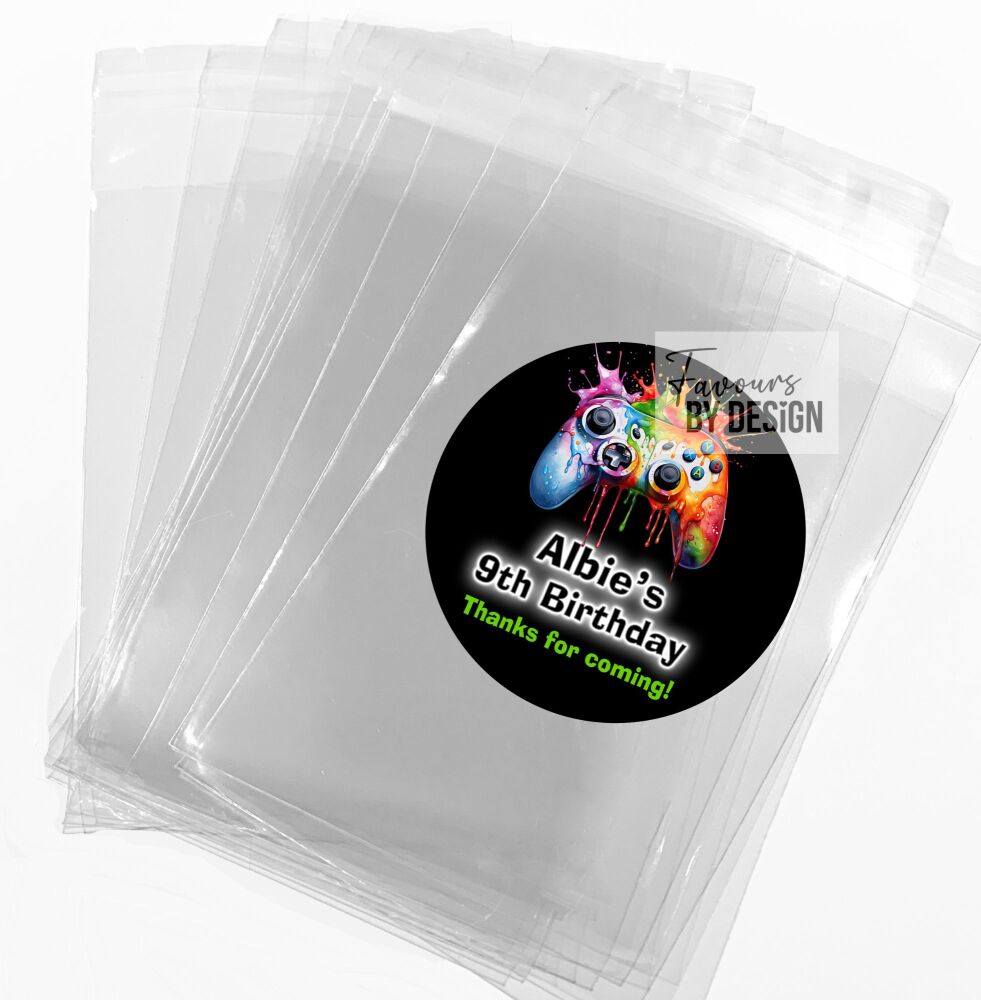 Xbox Gaming Birthday Party Favours Sweet Bags & Stickers Kits x12