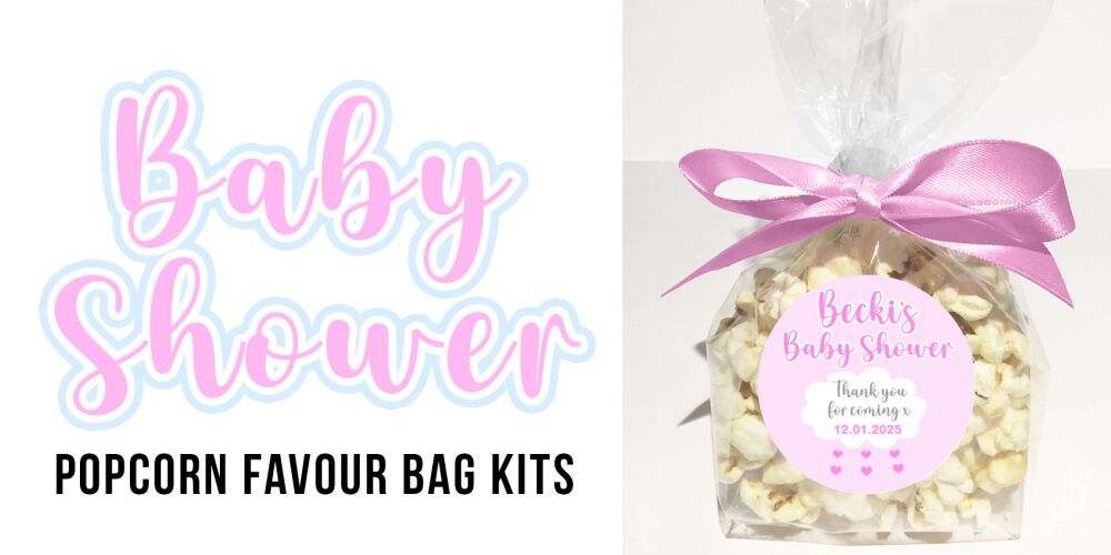 baby shower popcorn bags favours kits