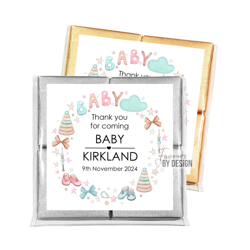Baby Shower Chocolates Table Favours Toys And Stars x1
