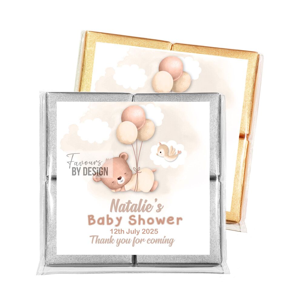 Beige Sleeping Bear Balloons Baby Shower Chocolates Table Favours x1