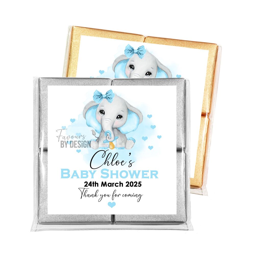 Baby Shower Chocolates Table Favours Blue Baby Elephant x1