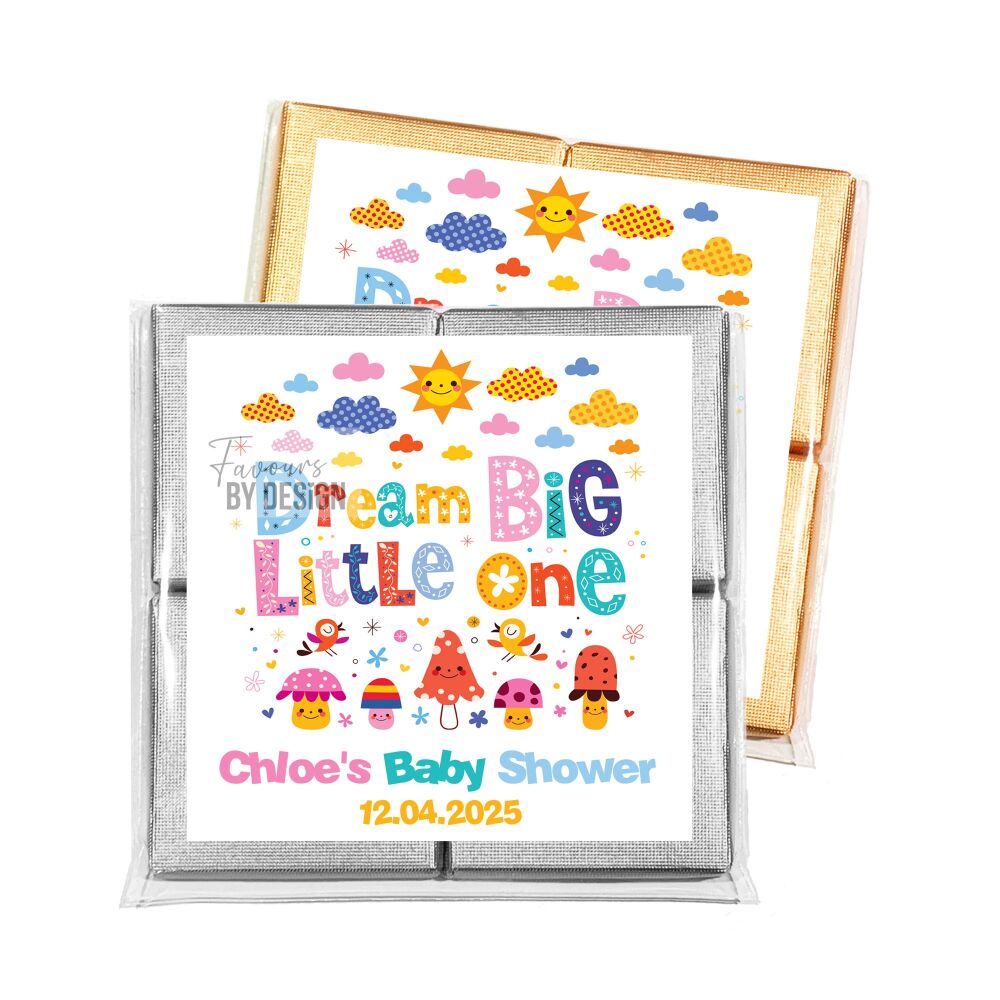 Baby Shower Chocolates Table Favours Dream Big Little One x1