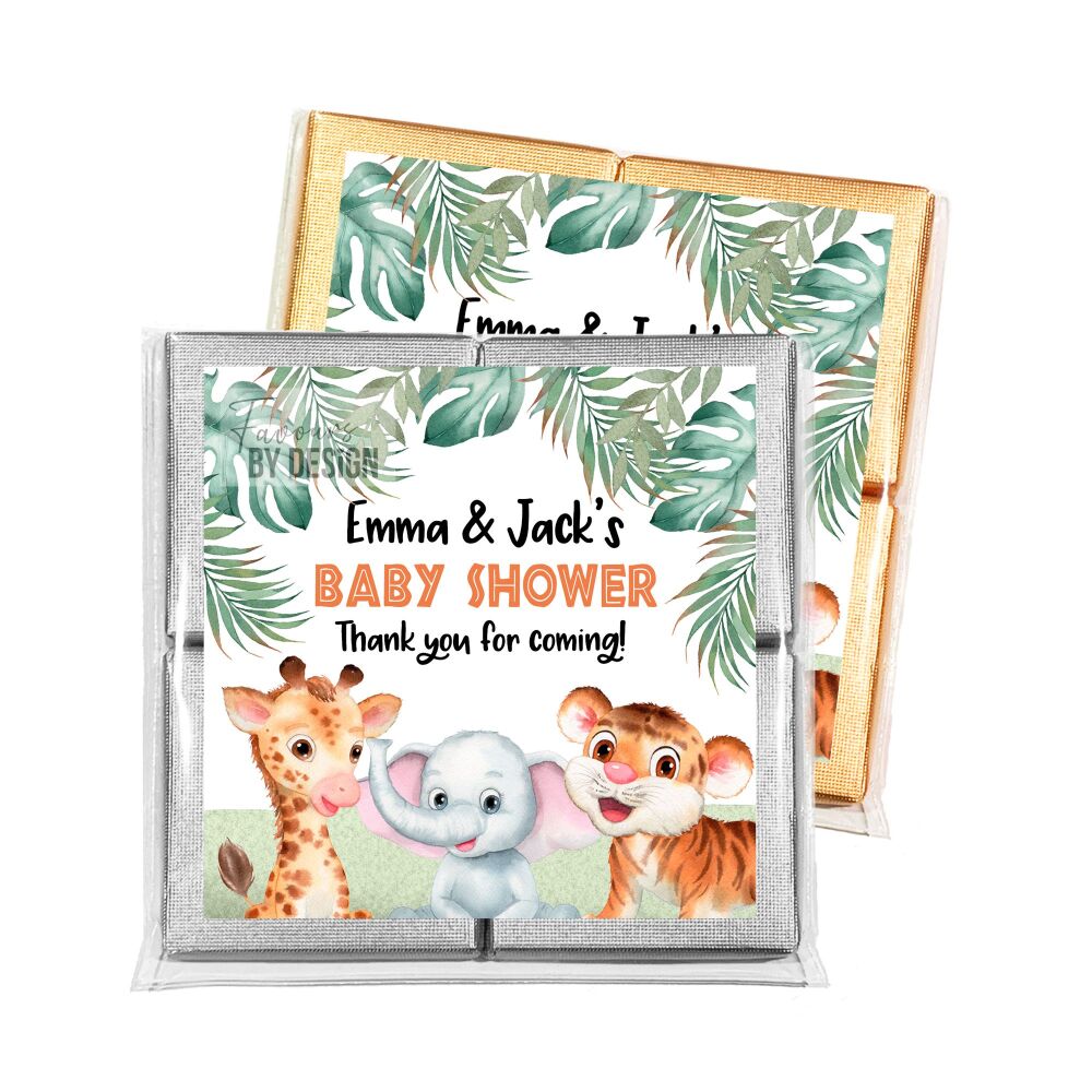 Baby Shower Chocolates Table Favours Baby Animals Jungle x1