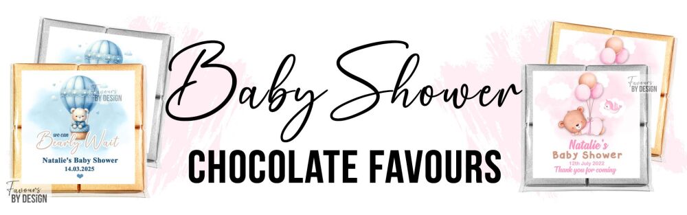 baby shower party chocolates favours banner