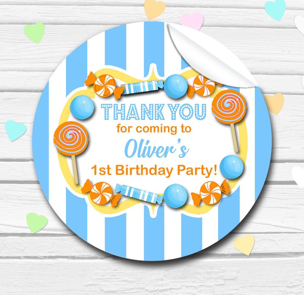 Sweet Theme Stickers Sky Blue and Orange A4 Sheet x1