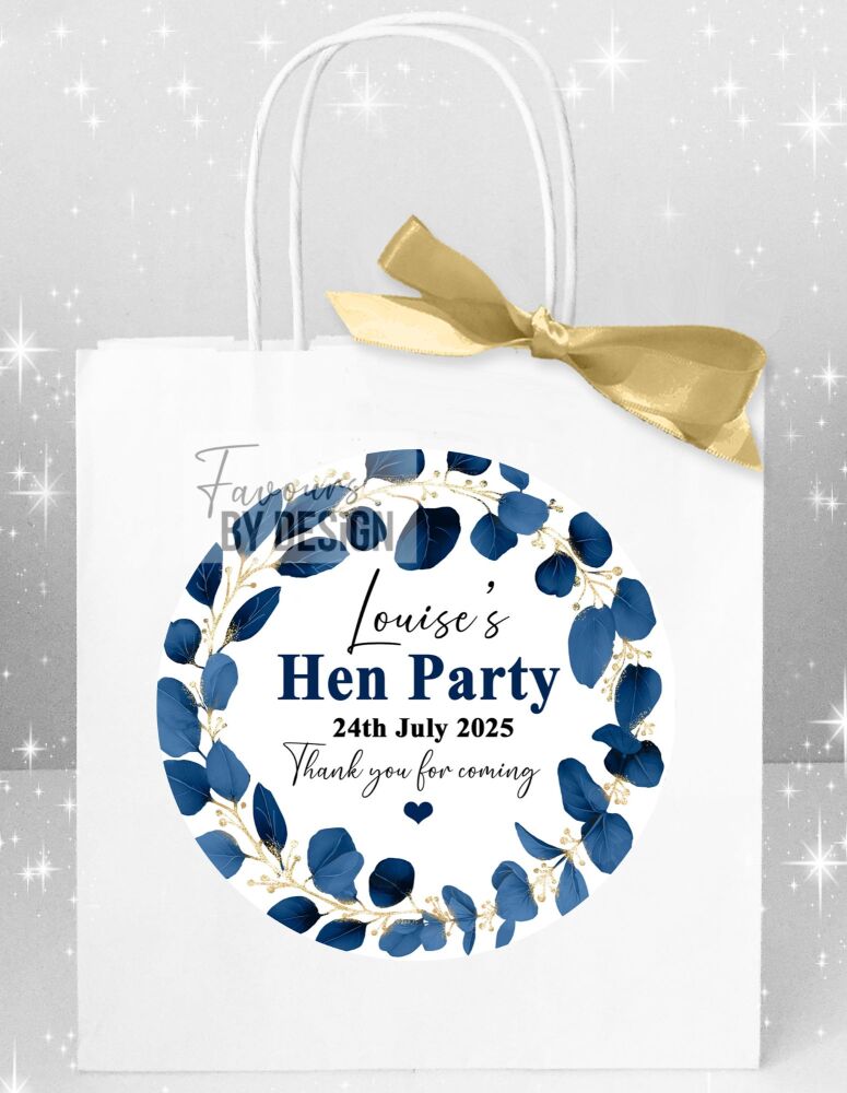 Navy Blue Petals Hen Party Bags x1