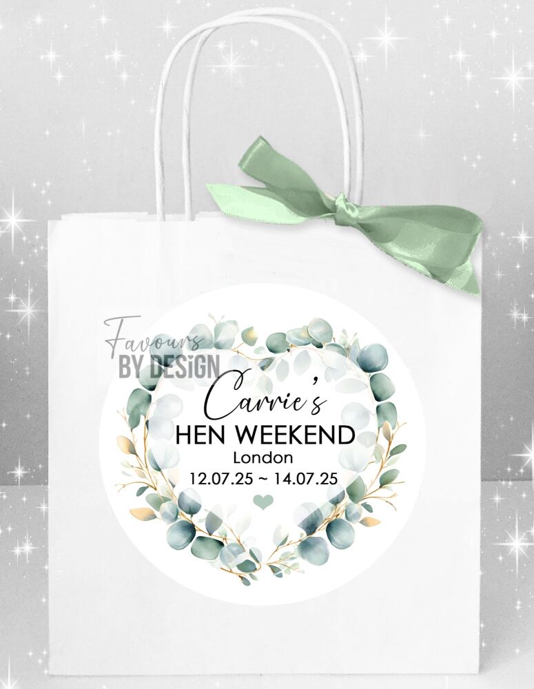Eucalyptus Heart Hen Party Bags x1