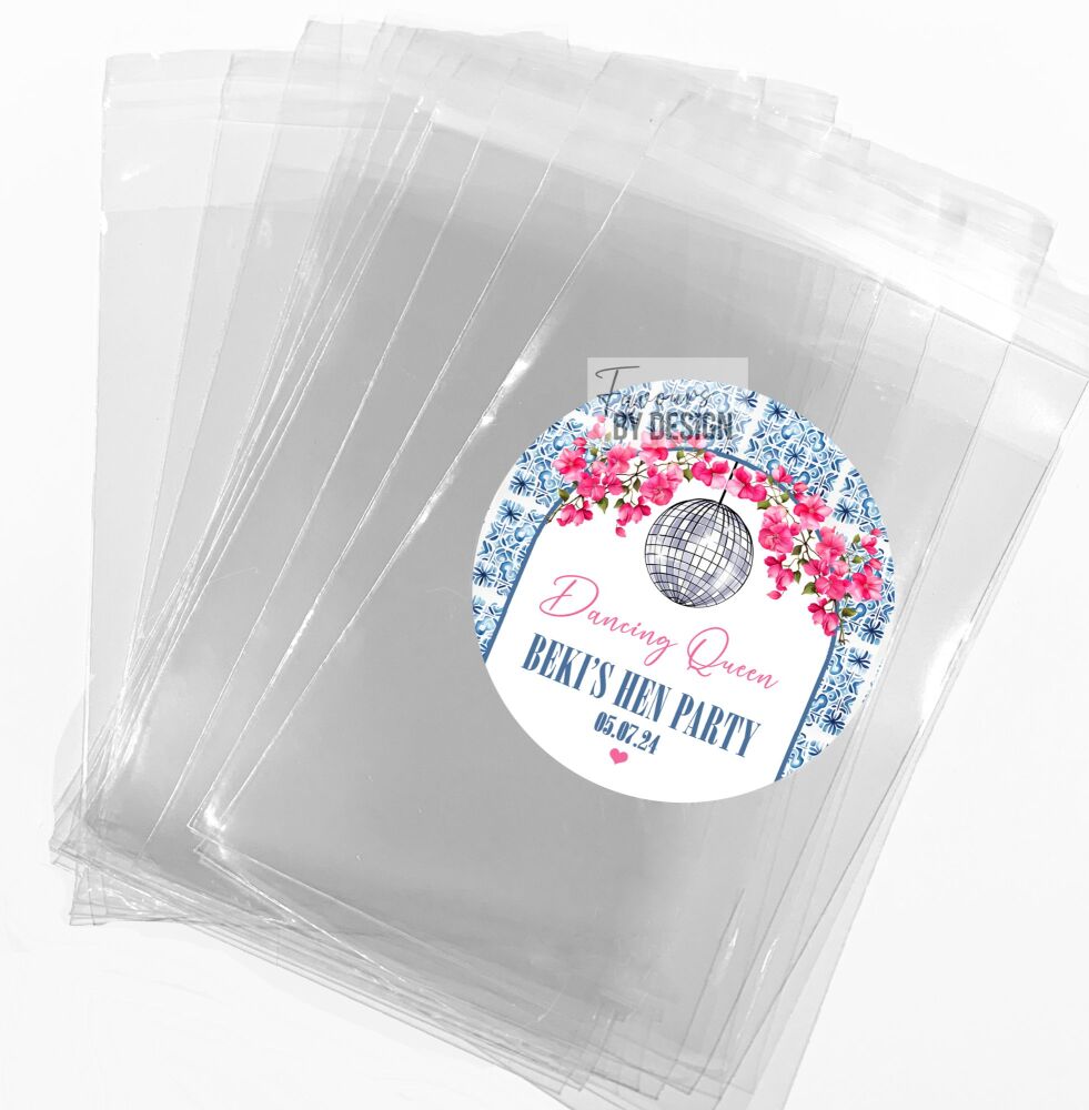 Mamma Mia Greek Disco Hen Party Sweet Bags With Stickers Kits x1