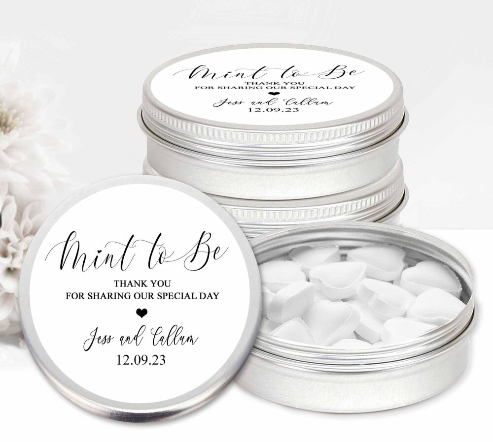 Mint To Be Personalised Wedding Favours Mints Tins x1