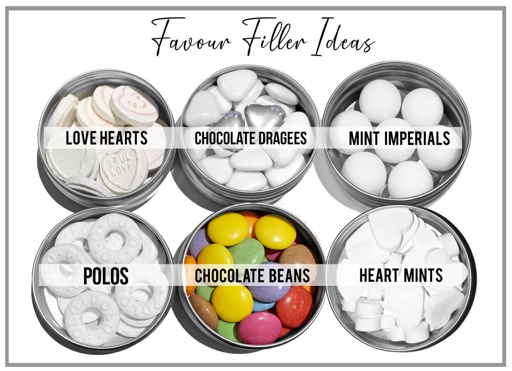 tins favours filler ideas