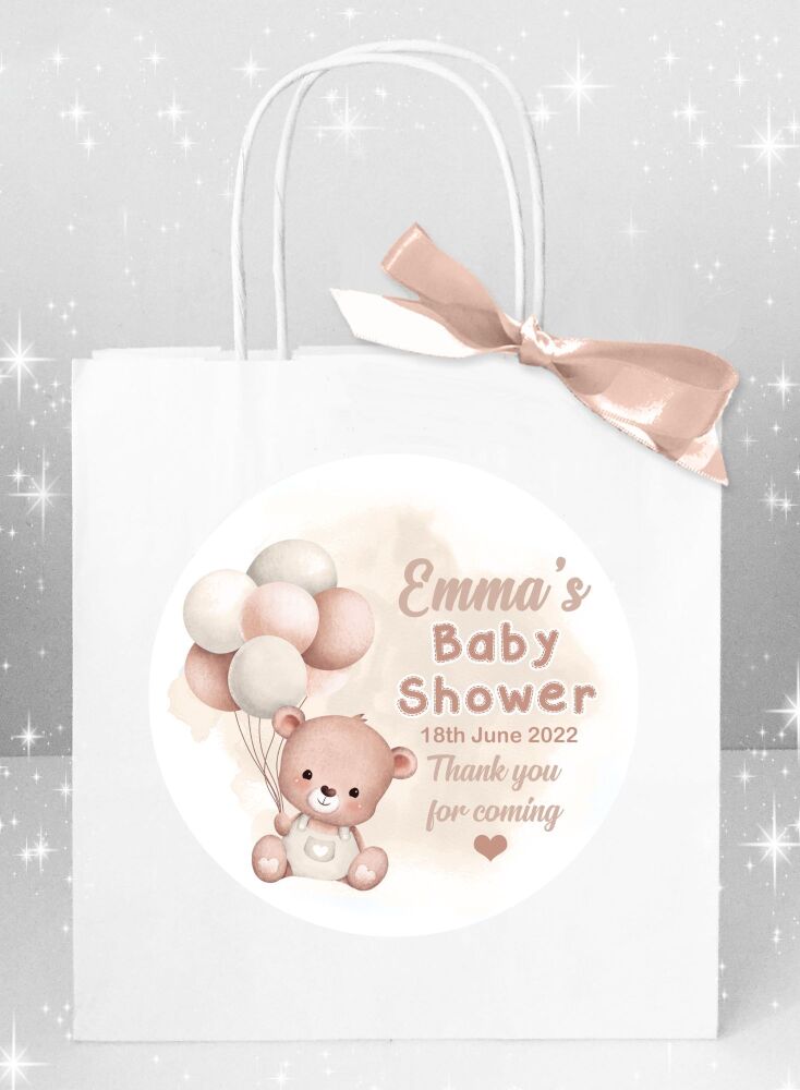 Brown Bear Balloons Baby Shower Party Bags x1