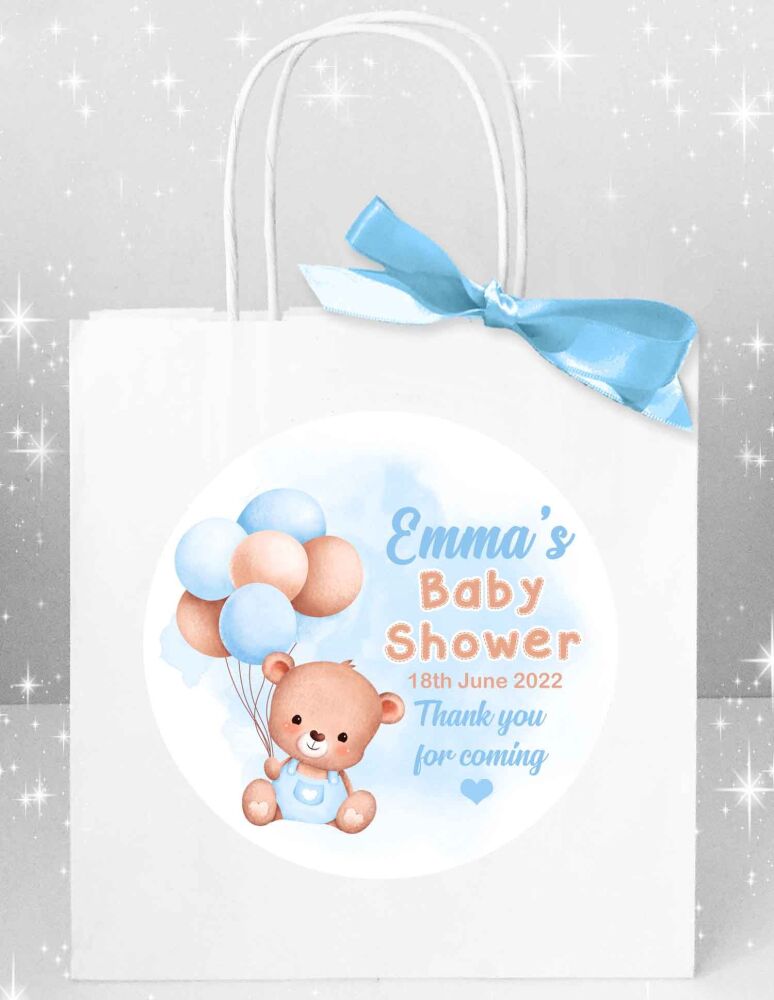Blue Bear Balloons Baby Shower Party Bags x1