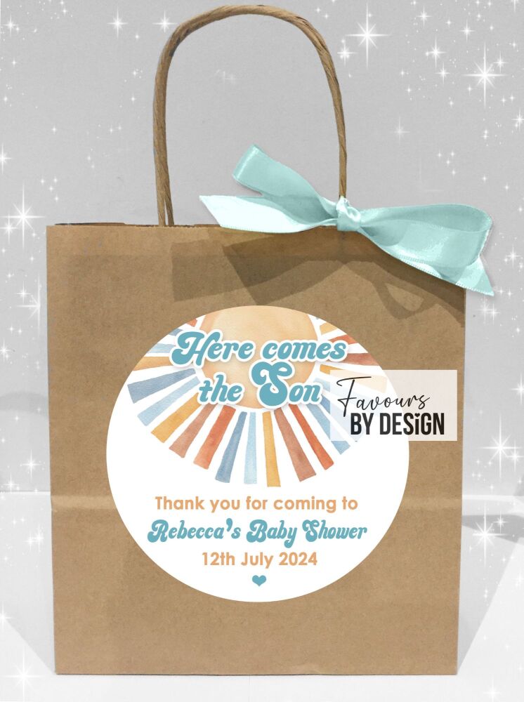 Here Comes The Son Baby Shower Party Bags x1