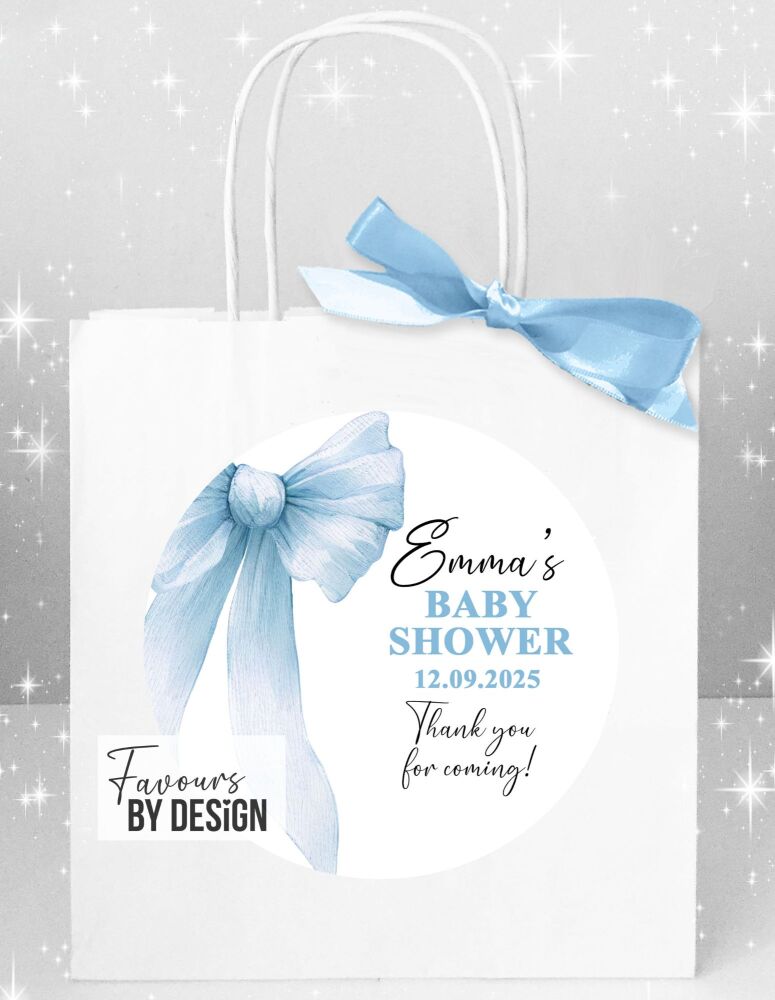 Blue Bow Baby Shower Party Bags x1