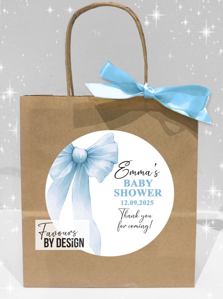Blue Bow Baby Shower Party Bags x1