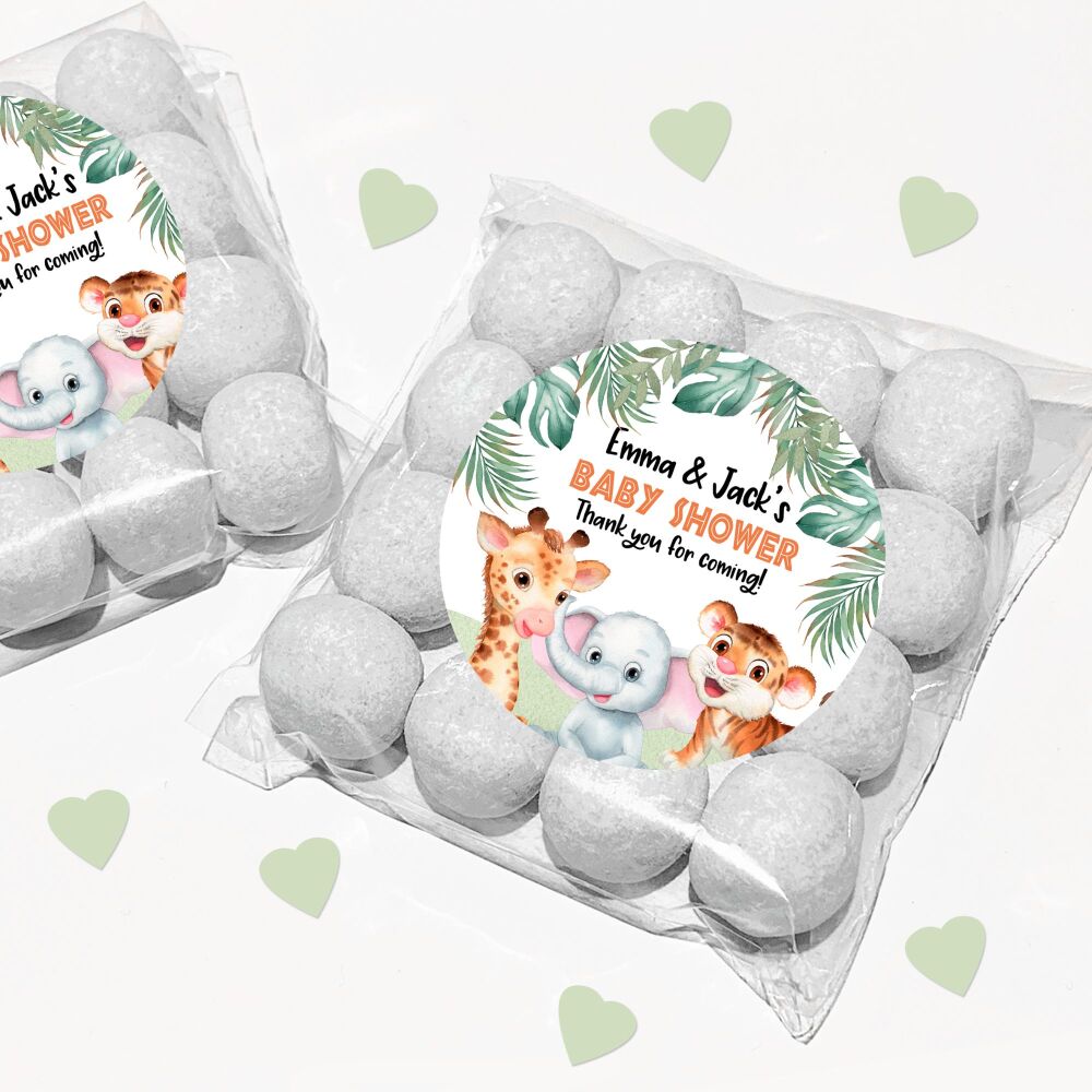 Baby Animals Baby Shower Party Favours Sweet Bags & Stickers Kits x1