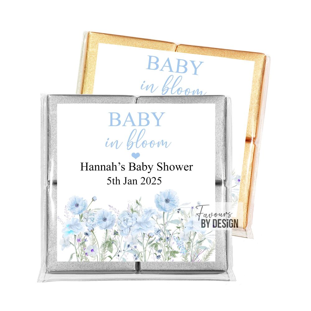Blue Baby In Bloom Baby Shower Party Chocolates Favours x1