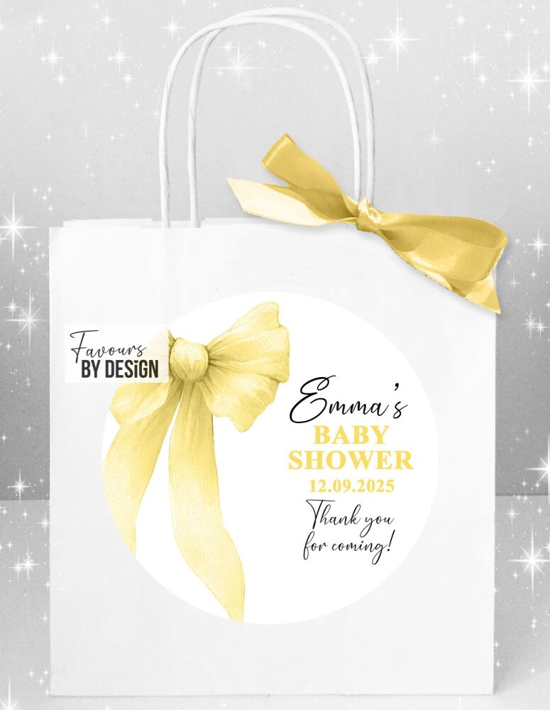 Yellow Bow Baby Shower Party Bags x1