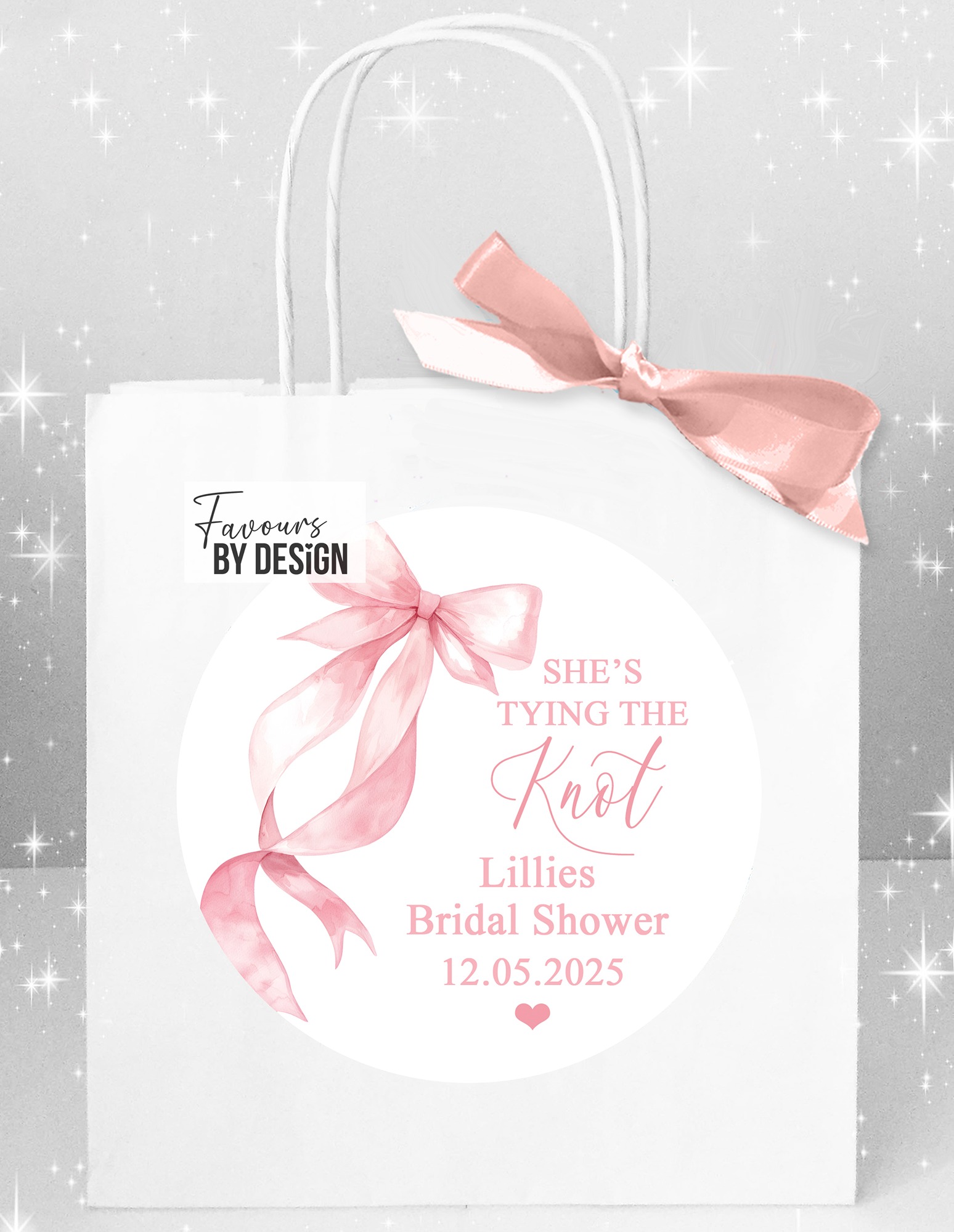 Personalised bridal shower party bags