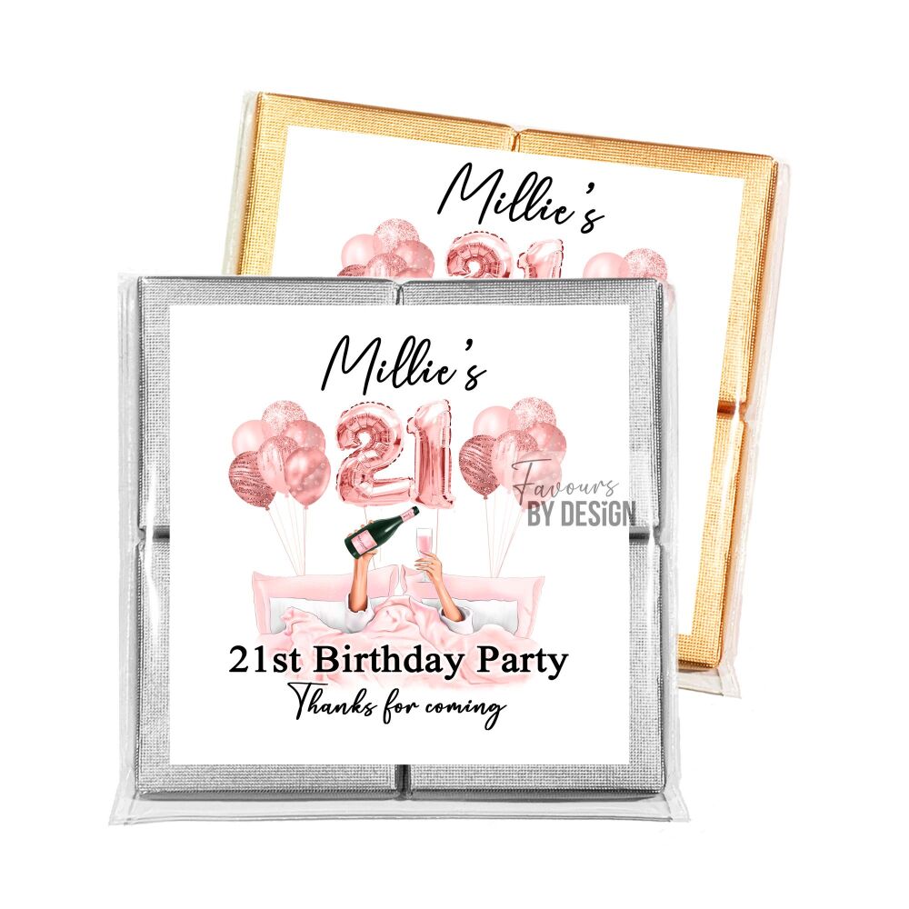 Champagne In Bed Adult Birthday Party Chocolates Favours x1