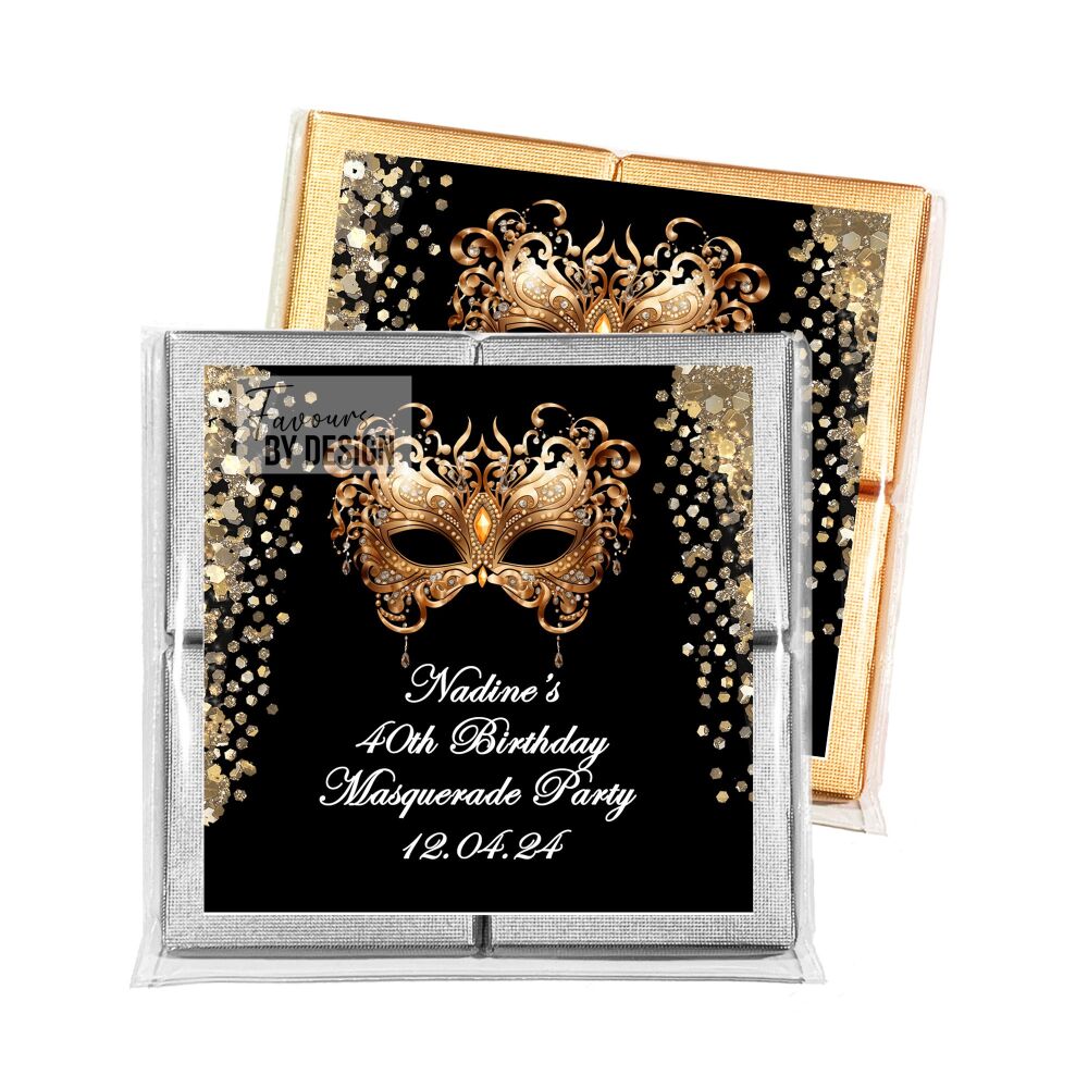 Masquerade Ball Adult Birthday Party Chocolates Favours x1