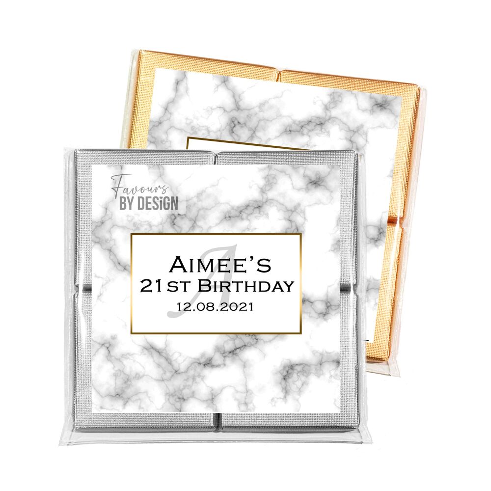 Marble Adult Birthday Party Chocolates Favours x1