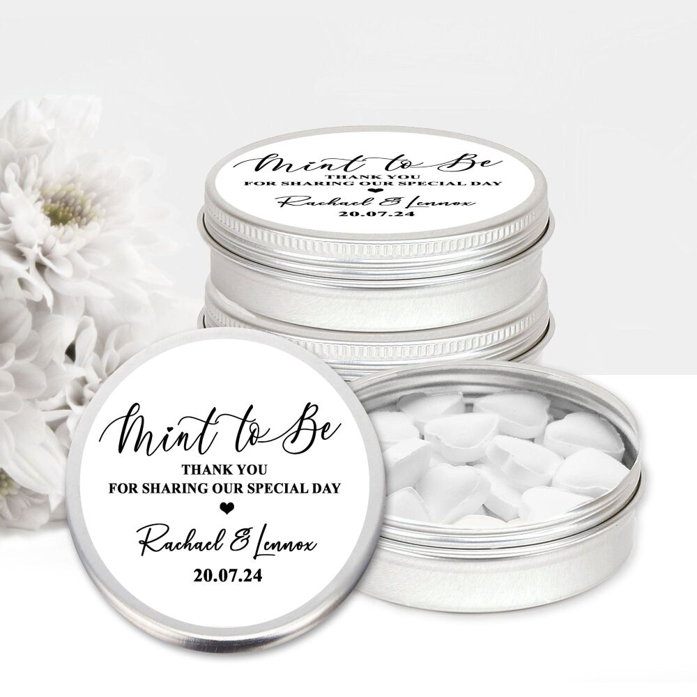 Mint To Be Personalised Wedding Favours Mints Tins x1