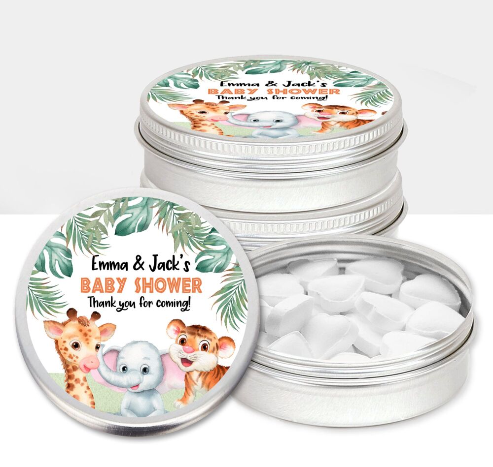 Baby Animals Baby Shower Party Favours Sweets Mints Tins x1