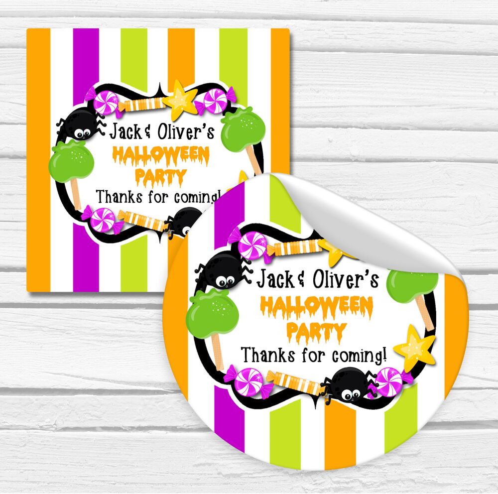Halloween Stickers Gloss Printed Any Text Spooky Sweets