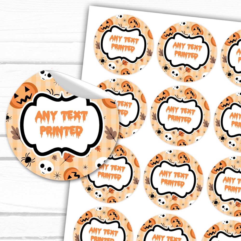 Halloween Stickers Gloss Printed Any Text Autumn Doodles