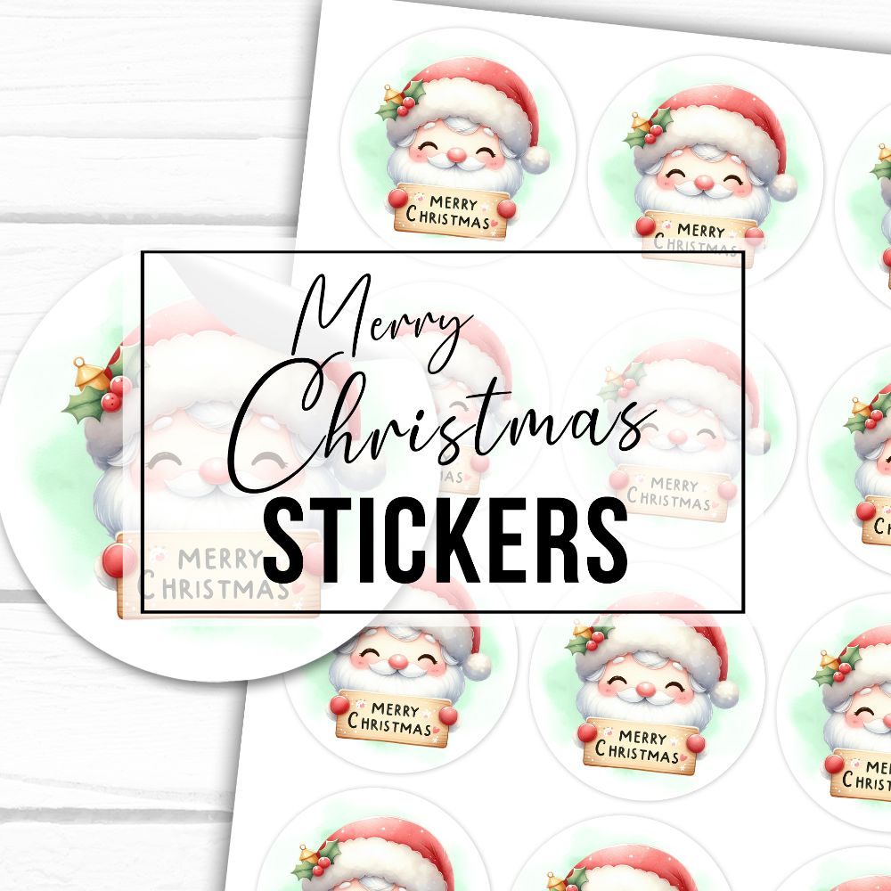 £1 Merry Christmas Stickers