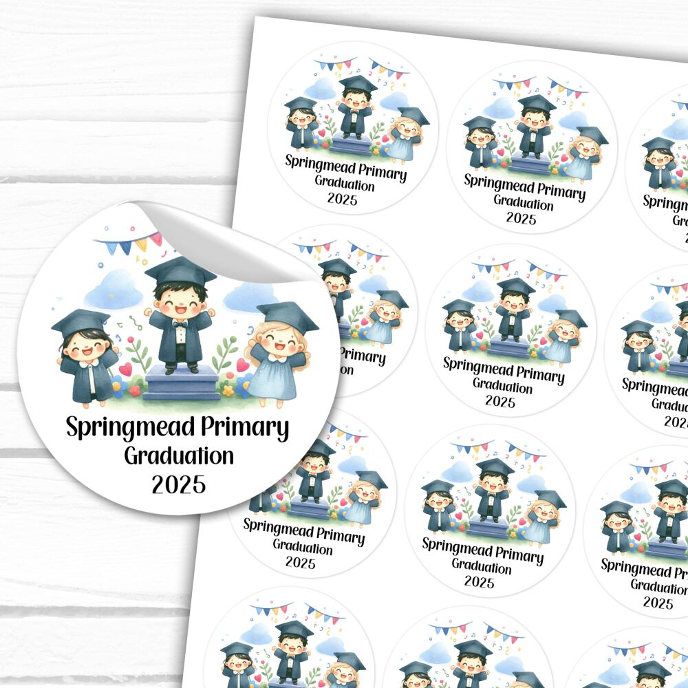 Children Primary School Graduation Stickers